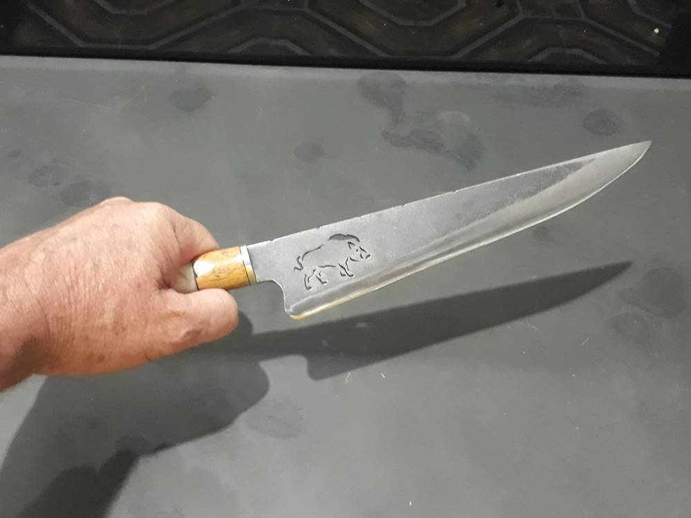 Faca Artesanal Metal de Arado e Cabo de Osso - Imagem 3